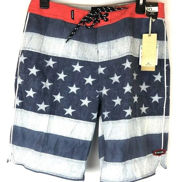 Rip Curl Men’s Size 30 American Flag Print Board Shorts